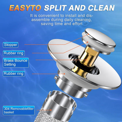 Belro bathroom sink drain stopper, a tools and hardware accessory designed to seal and unblock bathroom sinks.
