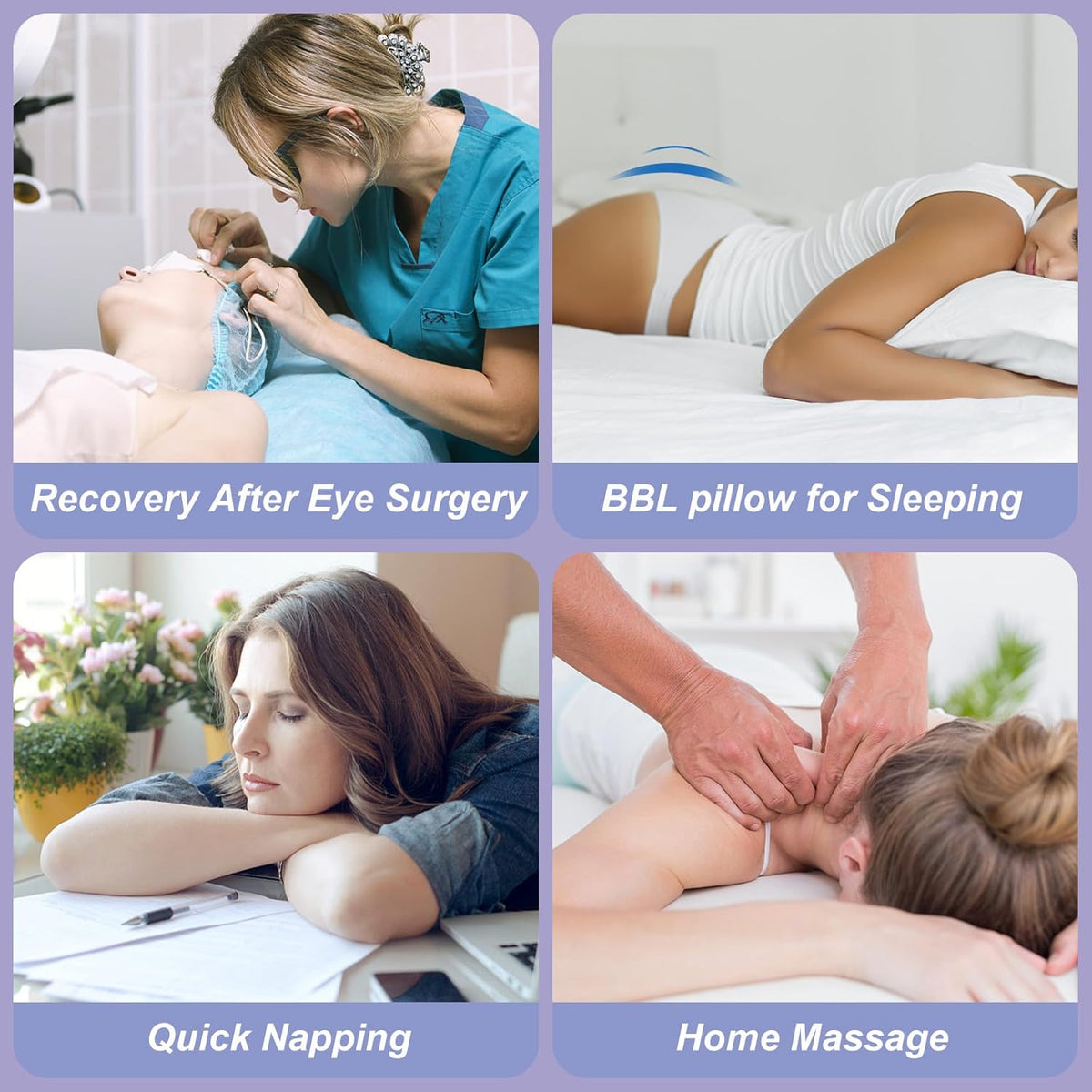 Belro face down pillow for BBL or eye surgery, stomach sleeping pillow designed for comfort and support during recovery.