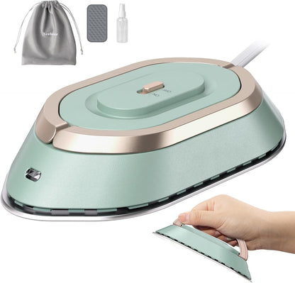 Belro portable travel iron for home and outdoor use, compact design with a handle and heating plate for easy ironing on the go.