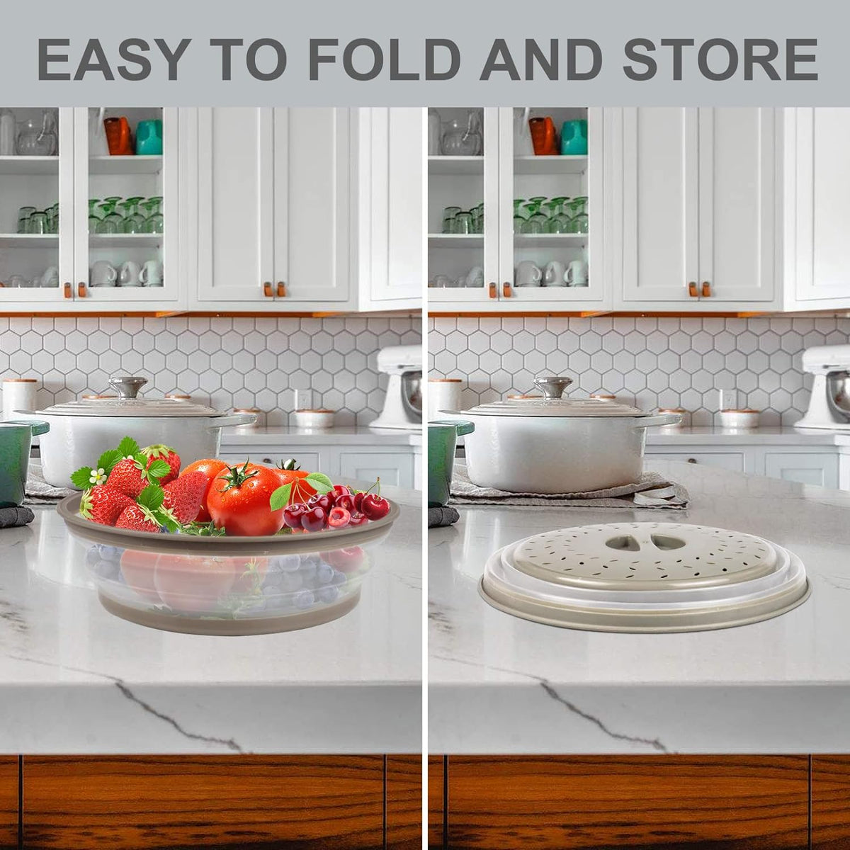 Belro microwave place mat and food cover set, kitchen and dining accessory, with protective cover for hot dishes and food preservation.