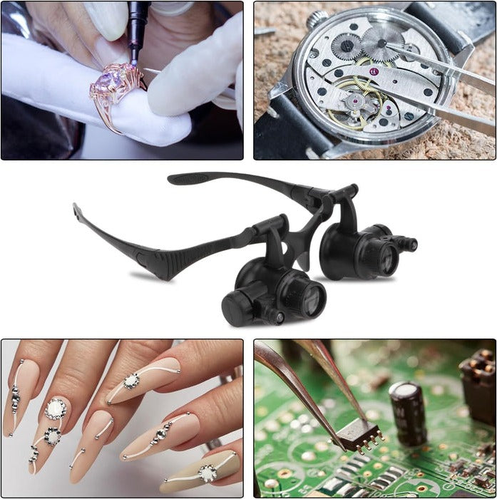 Belro magnifying glasses with built-in LED lights, featuring a clear lens and ergonomic handle for precise close-up viewing.