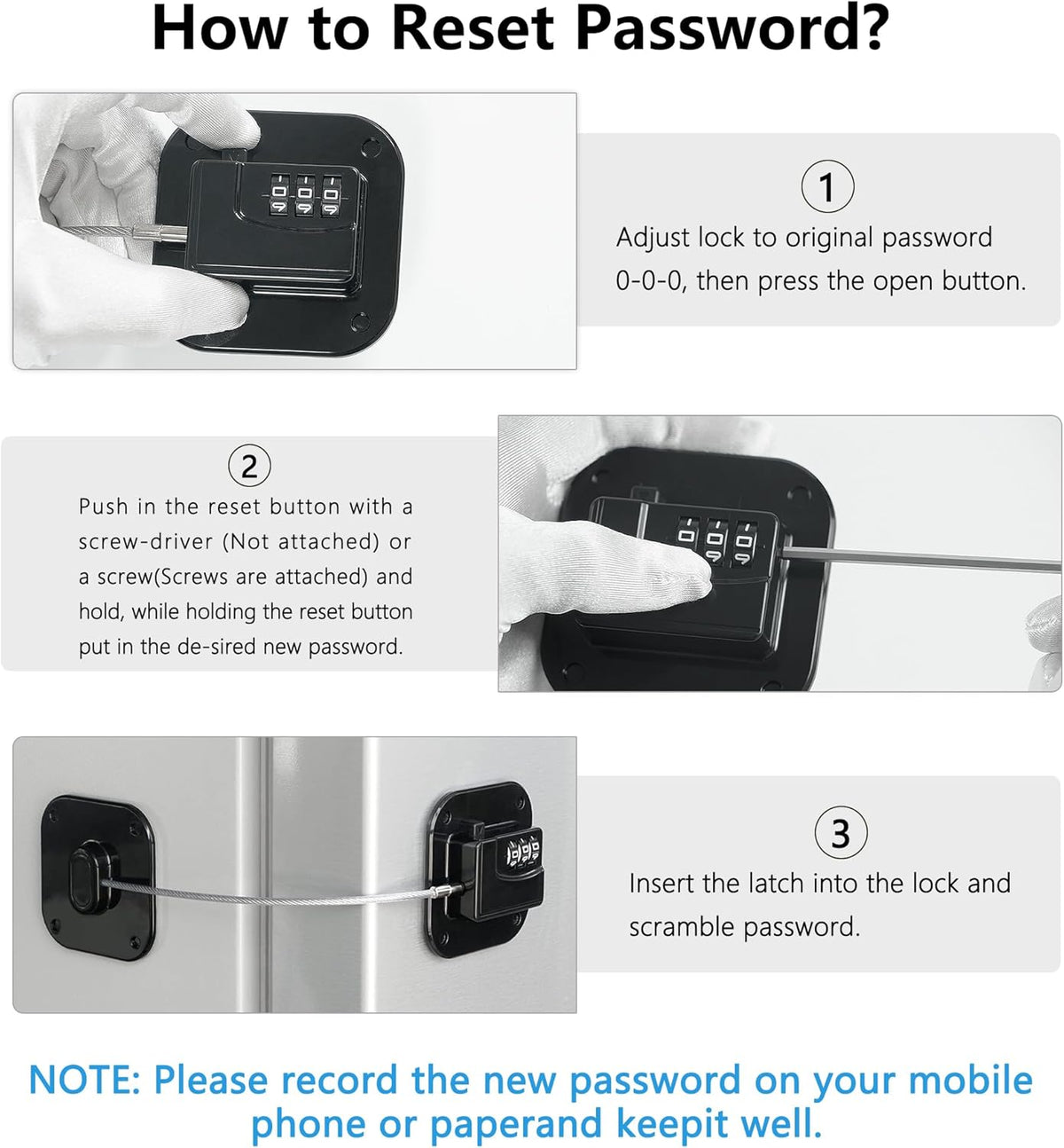Belro 2-pack fridge locks for secure cabinet and storage safety, shown attached to refrigerator doors in a home kitchen setting.