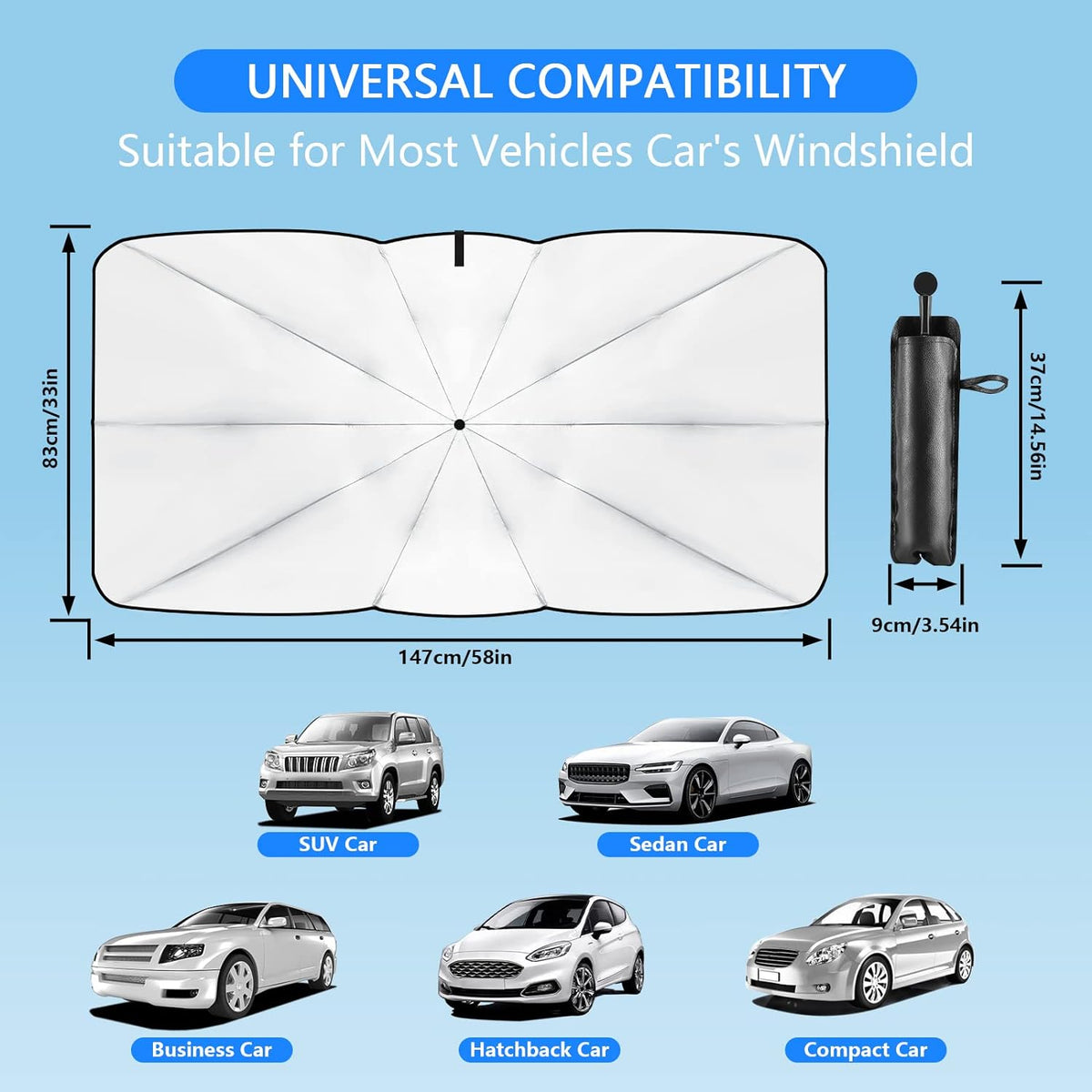 Belro car windshield sun shade accessory with reflective surface to block sunlight and reduce interior heat.