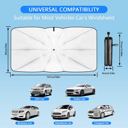 Belro car windshield sun shade accessory with reflective surface to block sunlight and reduce interior heat.