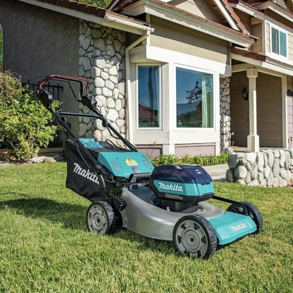 Makita 40V max XGT brushless 21-inch self-propelled commercial lawn mower kit with durable design and adjustable cutting height