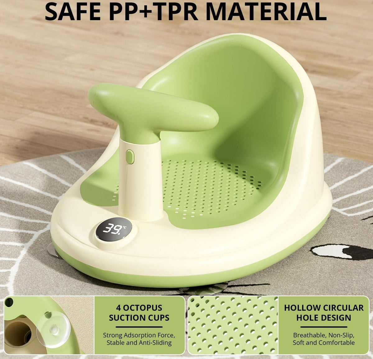 Baby Belro Baby & Kids bath seat with soft, cushioned support and adjustable straps for safe, comfortable bathing.