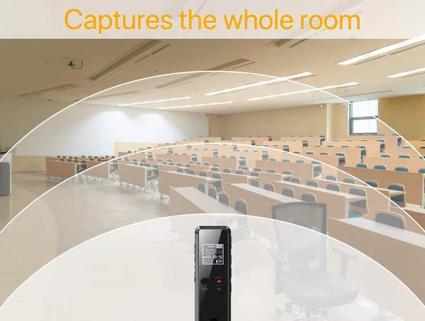 Belro professional digital voice recorder with built-in speaker, compact audio sound recorder with auto-saving files for clear recordings