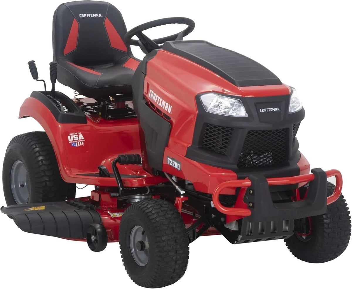 Casavibeo Craftsman T2200K 42-inch 20 HP hydrostatic riding mower with a 725cc engine, shown in a yard setting