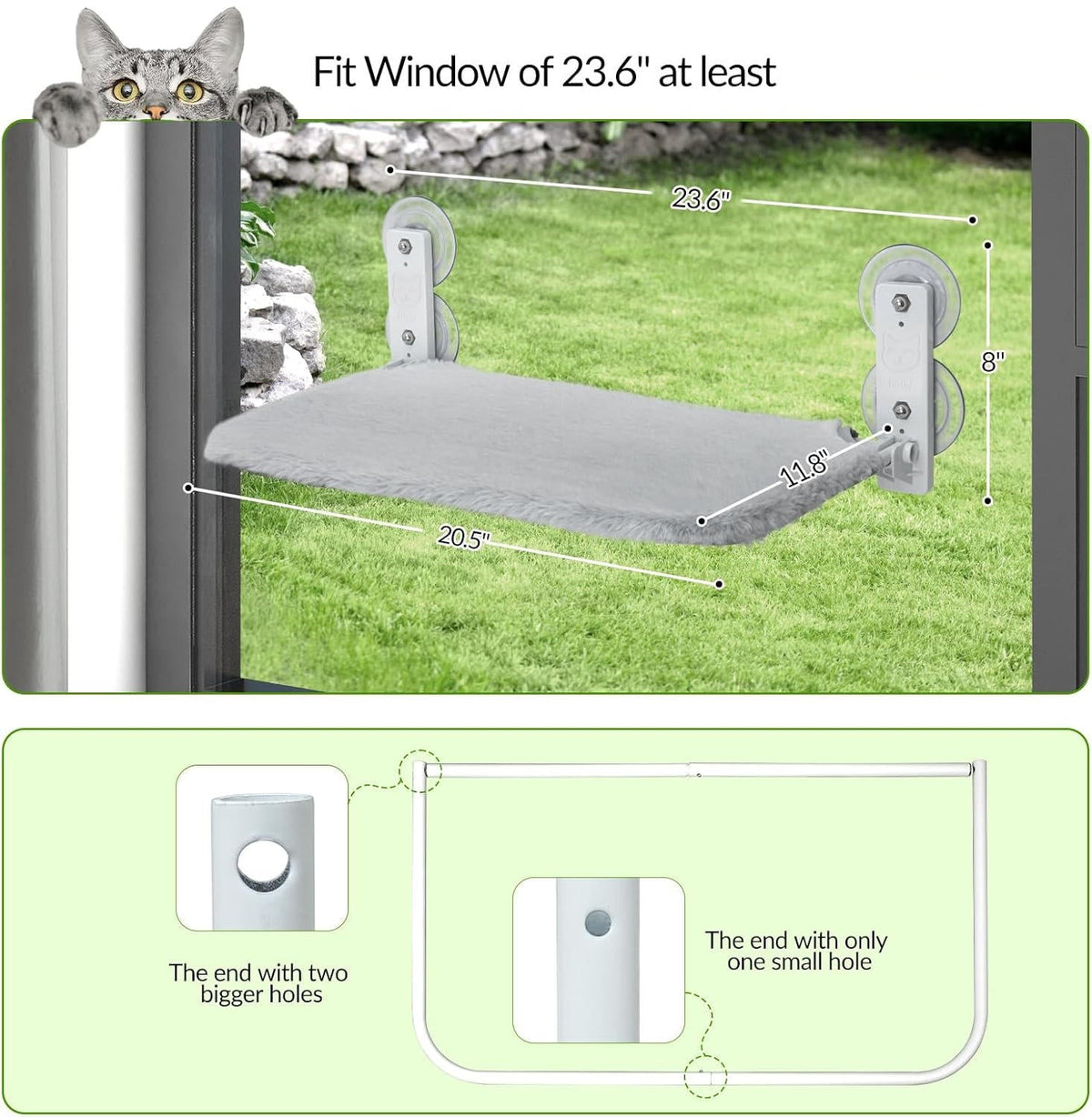 Belro cat hammock window perch attached to a window, providing a cozy resting spot for cats in a home and garden setting.