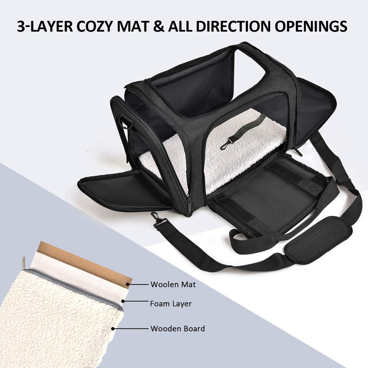 Belro dog and cat carrier bag for small pets up to 15 lbs, compact automotive pet carrier with breathable mesh and secure zipper.