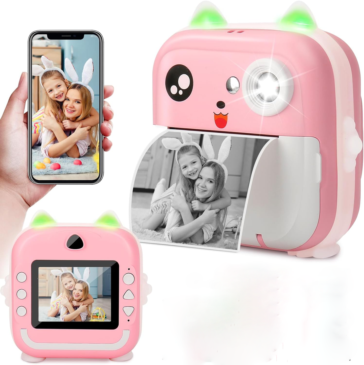 Belro Kids’ Instant Print HD Camera for children, compact electronic camera with bright colors and easy-to-use design.