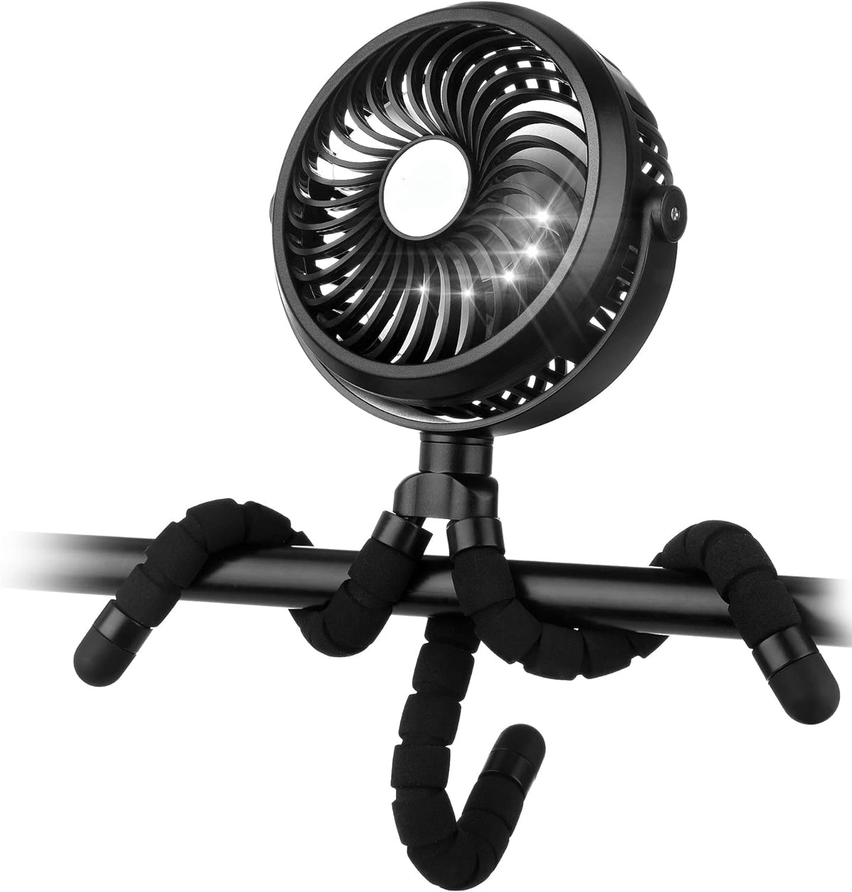 Belro portable stroller fan with adjustable blades and handle, compact for outdoor use, perfect for staying cool on the go.