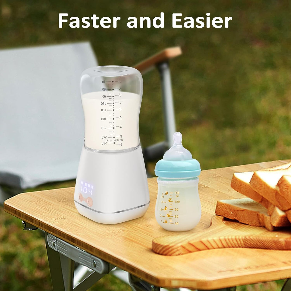 Belro baby portable bottle warmer with digital display, designed for convenient on-the-go feeding for infants and toddlers.