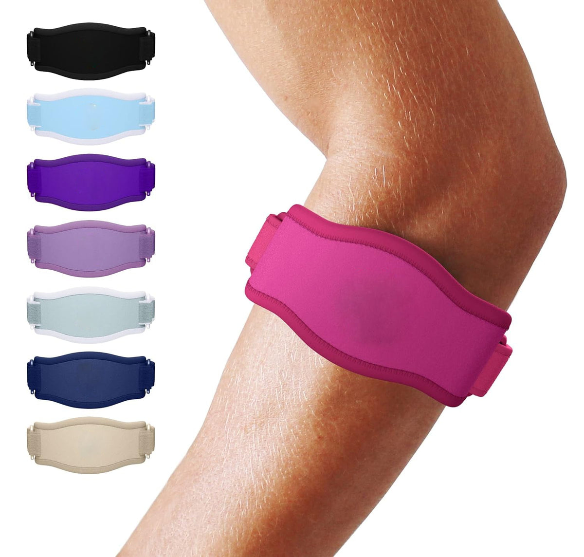 Belro tennis elbow brace accessory showing adjustable strap and supportive design for elbow injury relief.