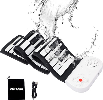 Portable Belro piano keyboard roll-up, flexible electronic musical instrument with keys for easy play and portability.