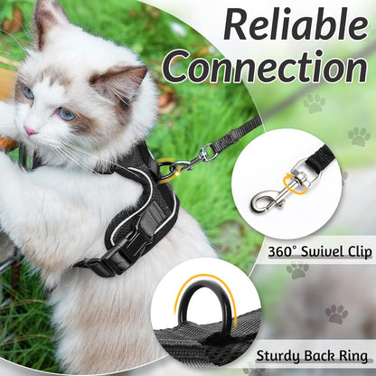 Belro escape-proof cat harness with adjustable straps and secure buckle, designed for safe outdoor walks with cats.