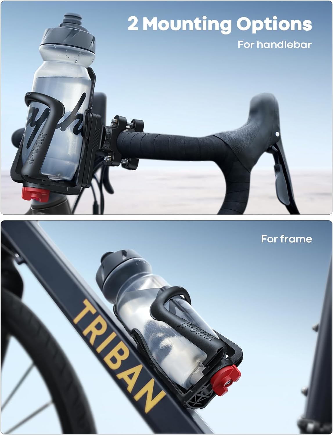 Belro men's bike bottle holder attached to a cycling jersey, designed for easy access during rides.