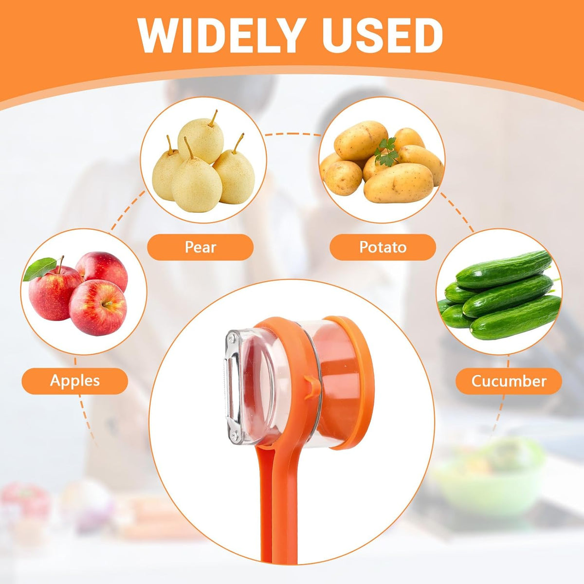Belro Apple Skin Vegetable Peeler with ergonomic handle and stainless steel blade for efficient peeling in the kitchen.