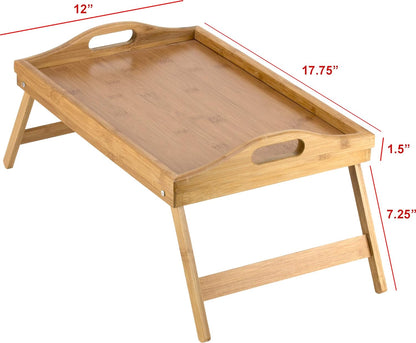 Belro bed table tray with folding legs, ideal for home and garden furniture, featuring a sturdy surface and portable design