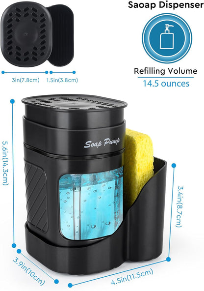Belro kitchen dish soap dispenser with clear plastic pump and container, designed for easy soap refilling and precise dispensing
