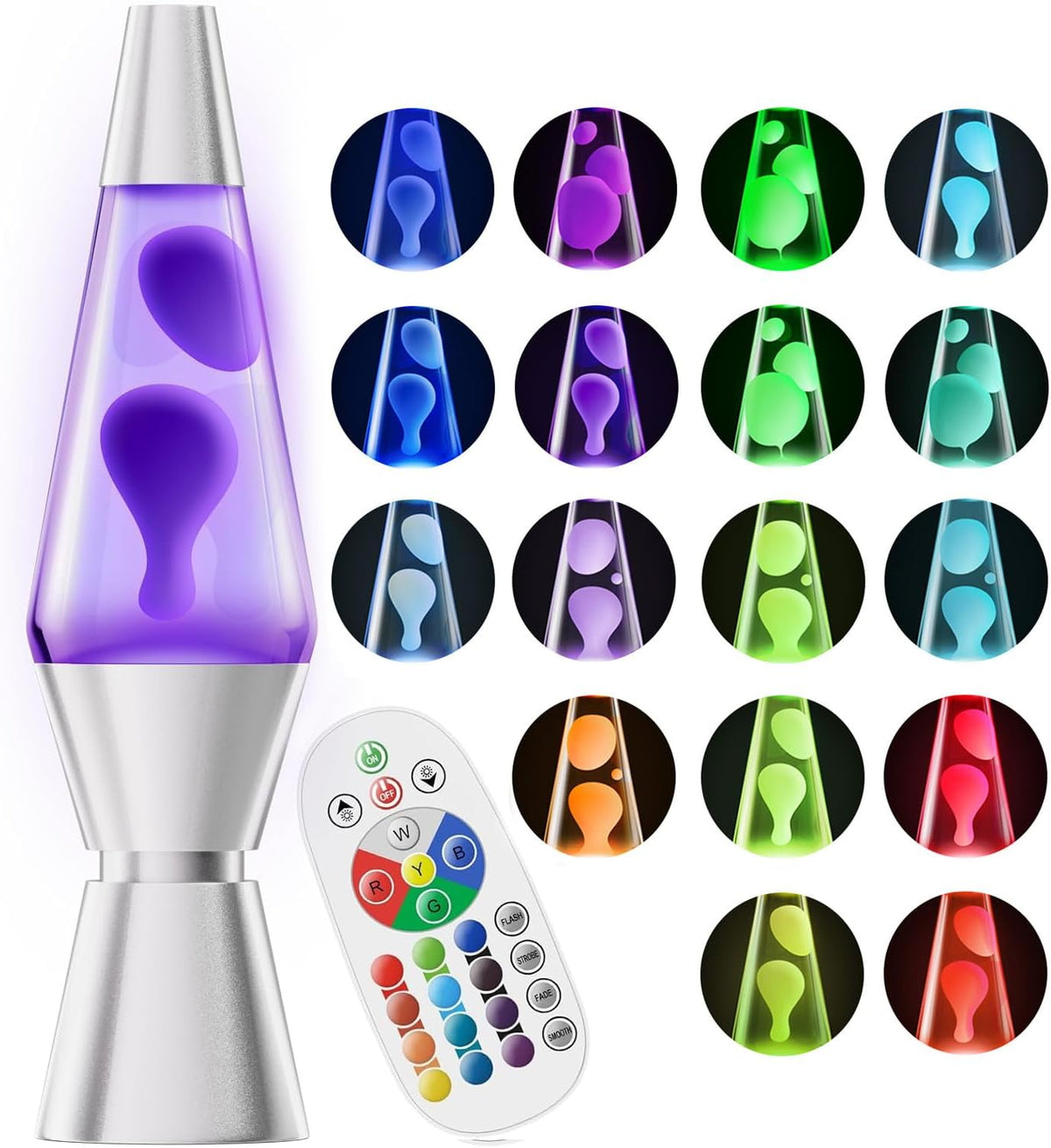 Belro lava lamp with flowing wax inside a clear glass container, ideal for night lighting and decorative ambiance.