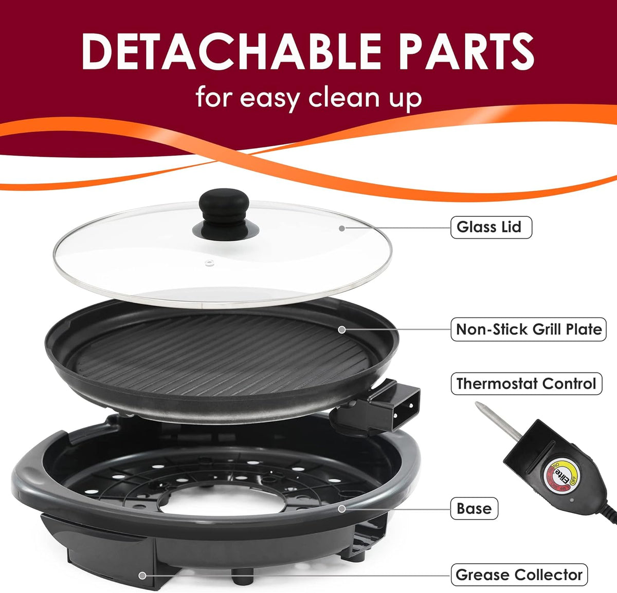 Belro smokeless electric tabletop grill with nonstick surface, compact design, and adjustable temperature control for indoor cooking.