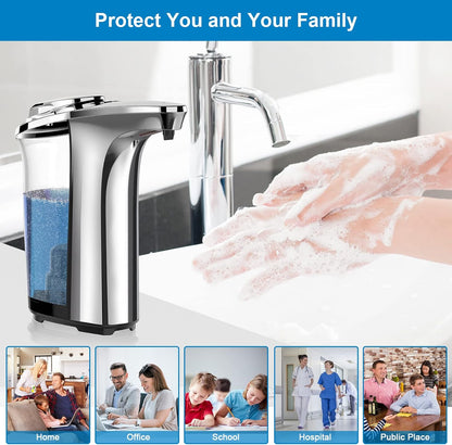 Belro automatic touchless dish soap dispenser for kitchen and bathroom, sleek modern design with sensor for hygienic soap dispensing