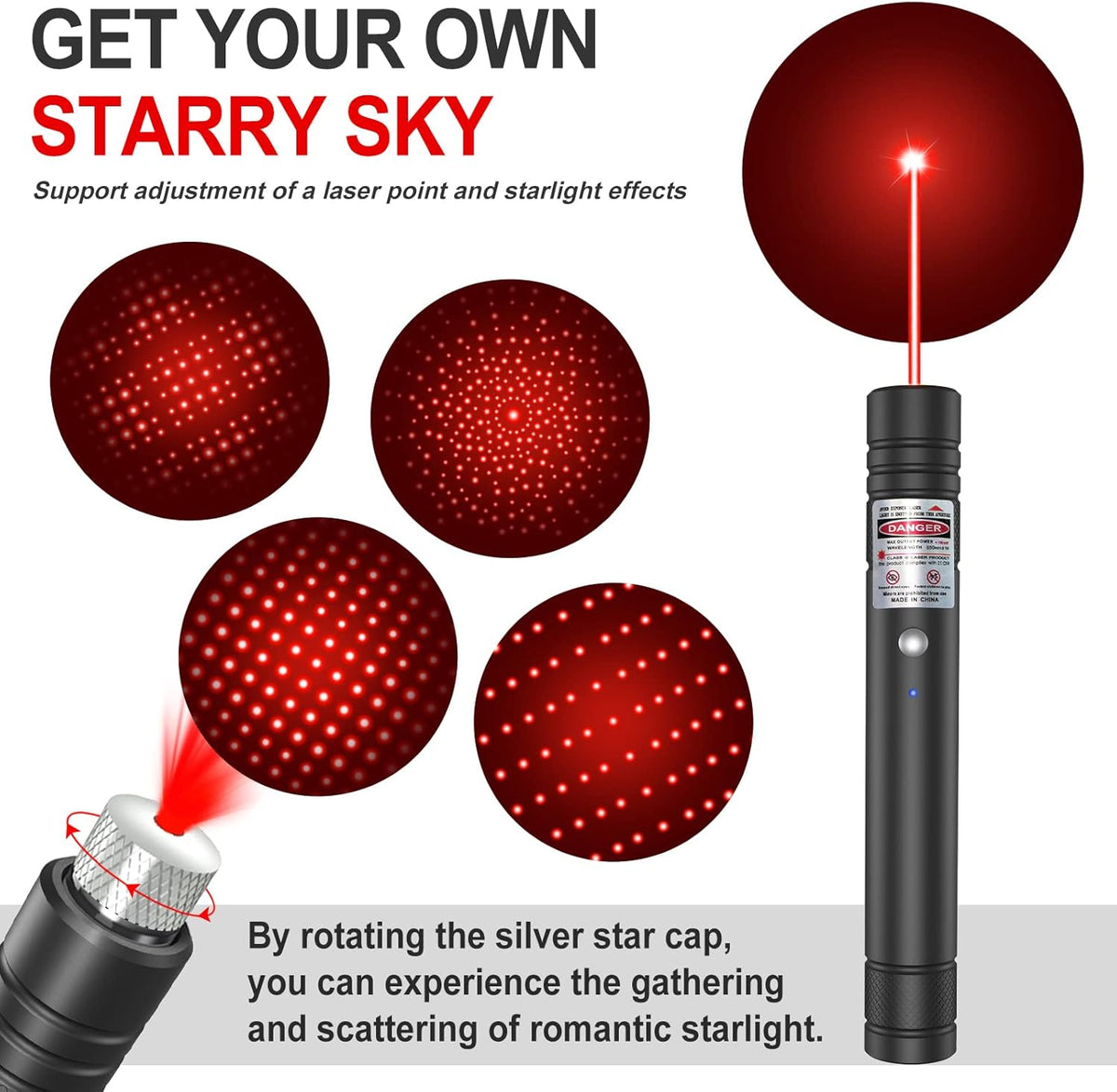 Belro long-range green laser pointer showing a bright beam, ideal for presentations and office use.