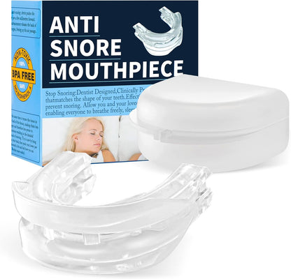 Belro anti-snoring mouthpiece guard for sleep apnea, showcasing the comfortable, adjustable oral device in a close-up view.