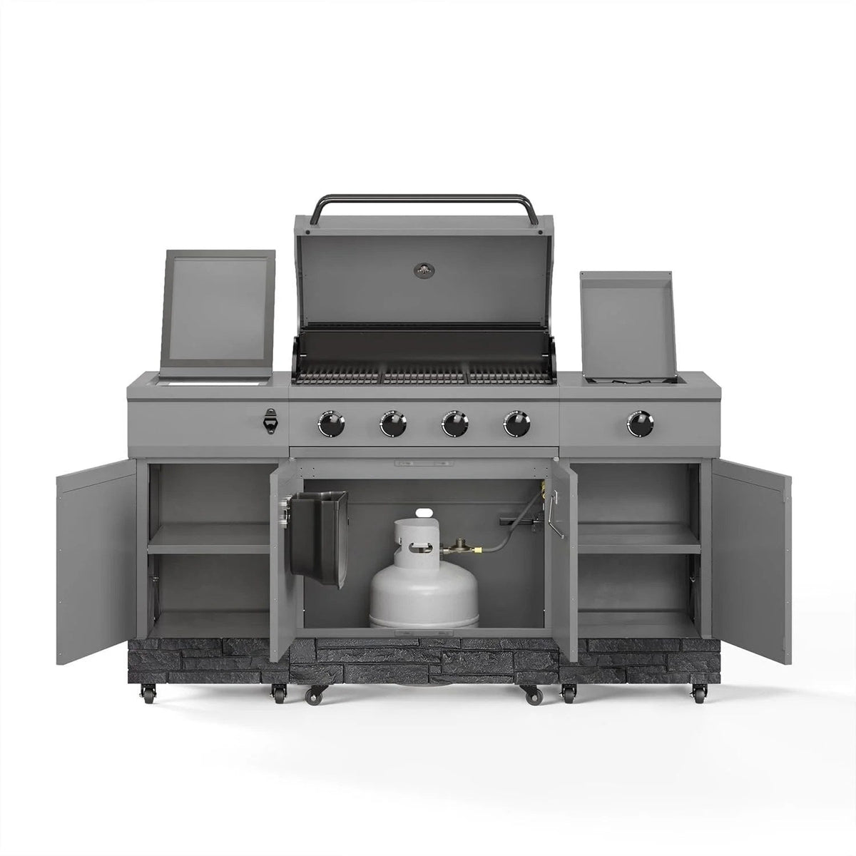 Casavibeo Fresno Series 5 Burner Grill TDT-021 with stainless steel burners, cooking grates, and control knobs, outdoor barbecue appliance