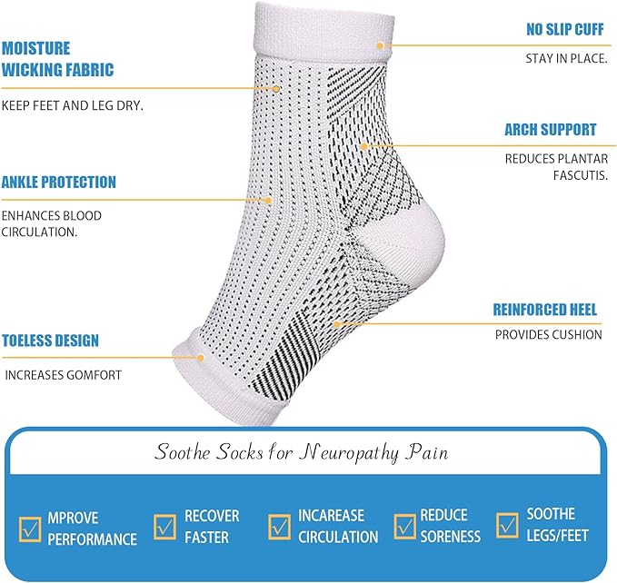Four pairs of Belro premium therapy socks for men and women, showcasing comfortable, supportive health and beauty essentials.