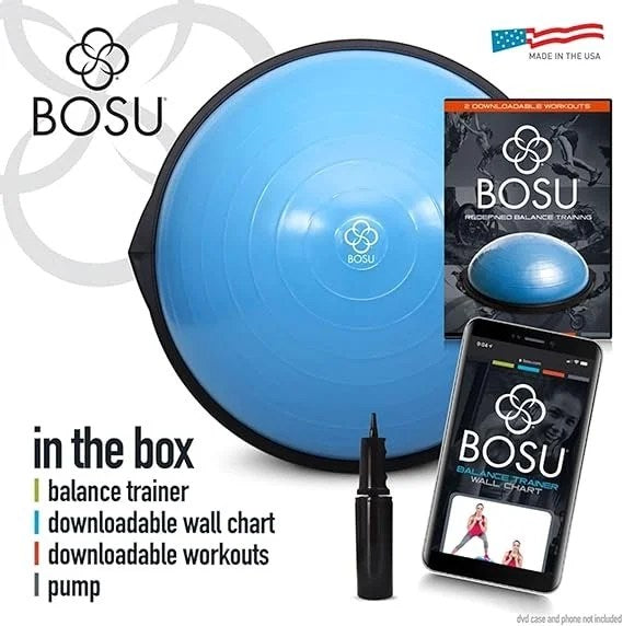Casavibeo Bosu Balance Ball Exercise Trainer for home gym, 26-inch inflatable platform for strength, balance, and core workouts