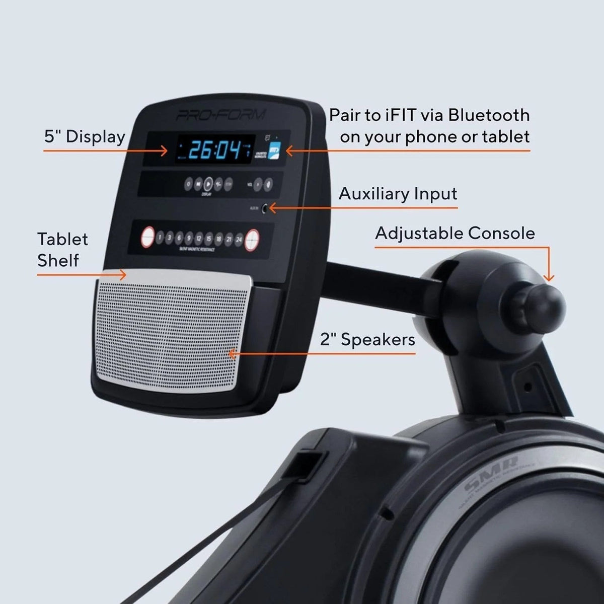 Casavibeo ProForm 750R rowing machine with adjustable seat and digital display, ideal for full-body cardio workouts.