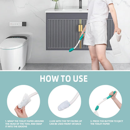 Belro 2pcs toilet aid for wiping, long reach comfort butt wiper tools for personal hygiene, health and beauty use