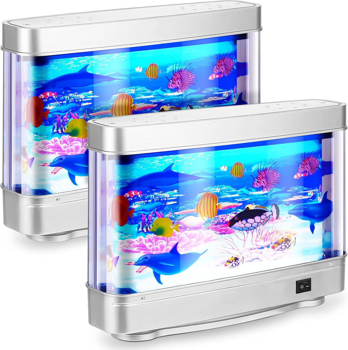 Belro fake fish tank aquarium with realistic aquatic plants and clear glass for decorative pet supplies.