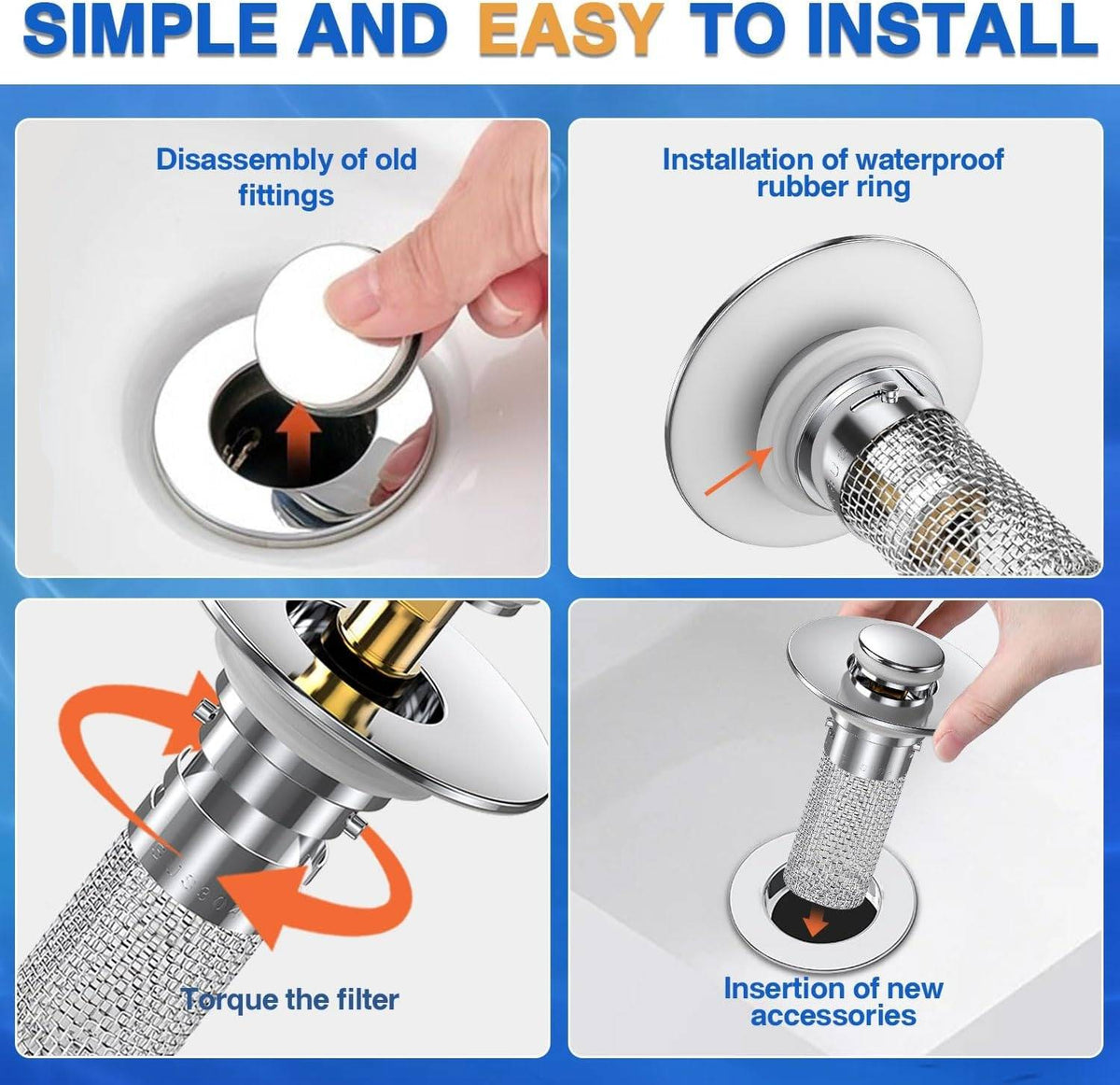 Belro bathroom sink drain stopper, tools and hardware accessory, showing a close-up of the stopper mechanism for sink drainage.