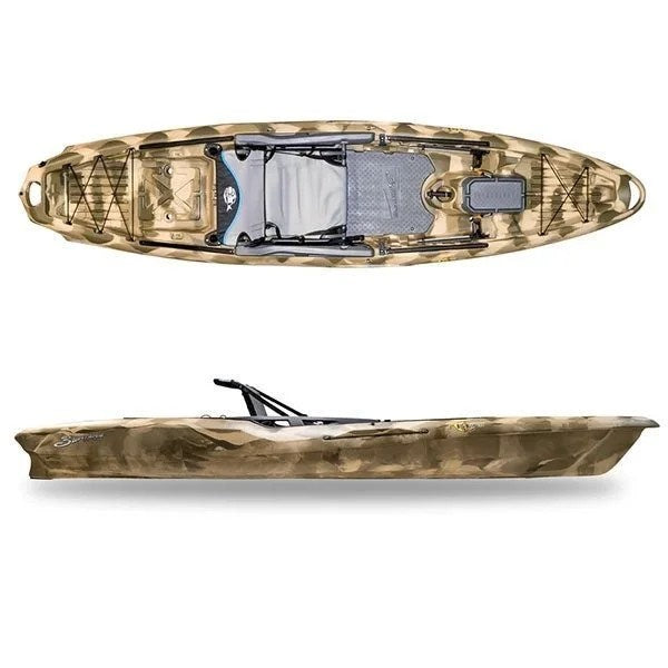 Casavibeo 3 Waters Big Fish 120 V2 fishing kayak with sit-on-top design, stability, and adjustable seating for anglers.