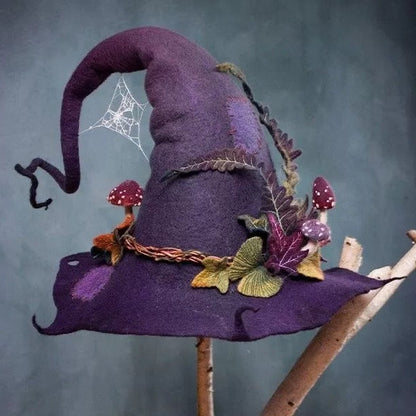 Belro Halloween felt witch hats for men, featuring classic pointed design with decorative bands, suitable for costume parties.