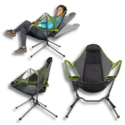 Belro luxury reclining camping chair with built-in amplifier, cozy outdoor seating for camping and relaxation.