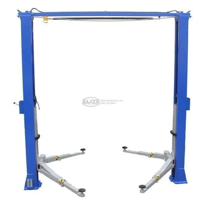 Casavibeo Tuxedo 11,000 lbs two-post clear floor auto lift with direct drive and bi-symmetric design, shown in the image.
