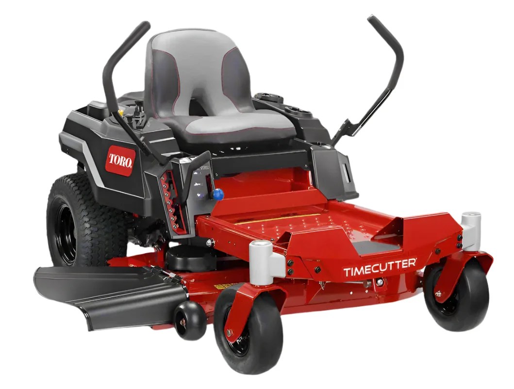 Toro 42-inch TimeCutter zero-turn mower with 22HP Kohler engine, shown with cutting deck and control panel.