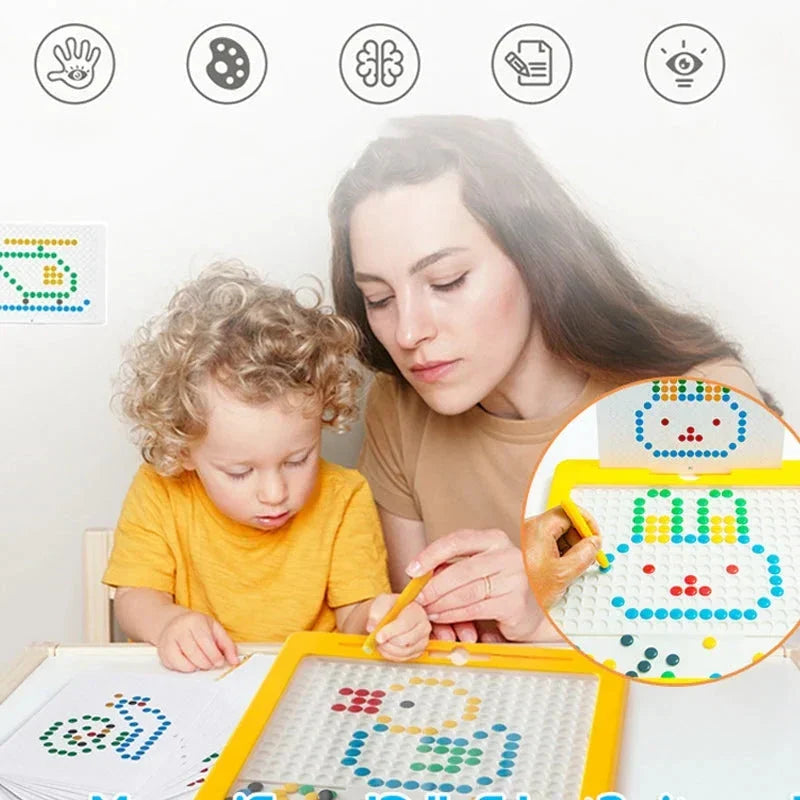 Belro large magnetic drawing pad for kids featuring a Montessori magnetic dots board for creative drawing and learning.