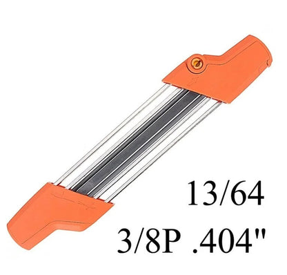 Casavibeo chainsaw sharpening file kit with 13/64" round files and flat file for 3/8" and .404" chainsaw chains.