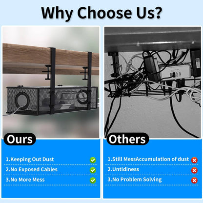 Belro cable management system for desks, organizing electronic cords with clips and channels for a tidy workspace.