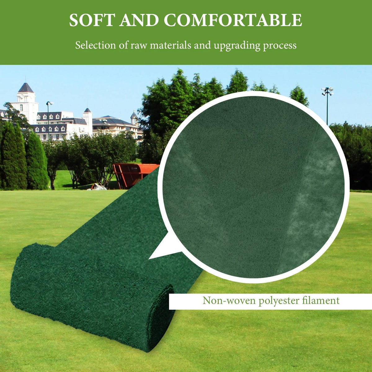 Belro Quick Fix Green Grass Seed Mat for outdoor lawn repair, showing lush green grass on a garden patch.