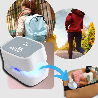 Belro painless nail fungus laser device for health and beauty treatments, shown with its sleek design and controls.