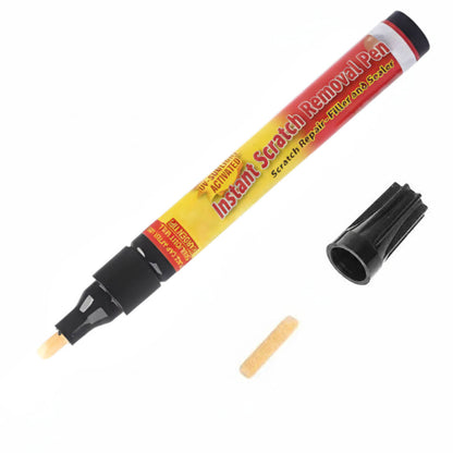 Belro Instant Scratch Removal Pen for home and garden decor, showing the pen and a scratched surface ready for touch-up.