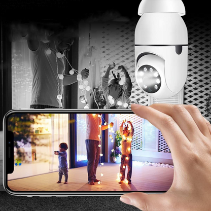 Belro wireless indoor/outdoor smart HD security camera with surveillance lens and mounted on wall for home security monitoring