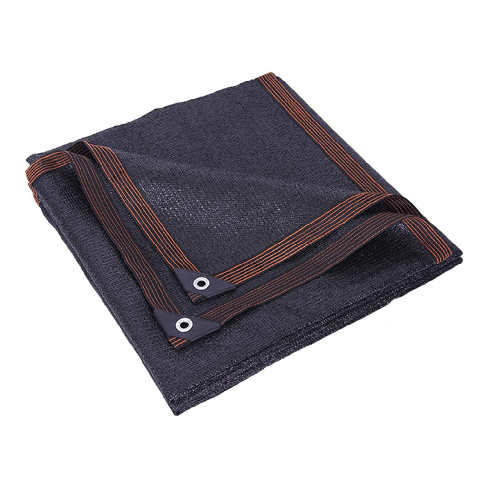 Belro outdoor mesh patio sun shade sail canopy, UV-resistant fabric, attached to poles, providing shade for outdoor spaces