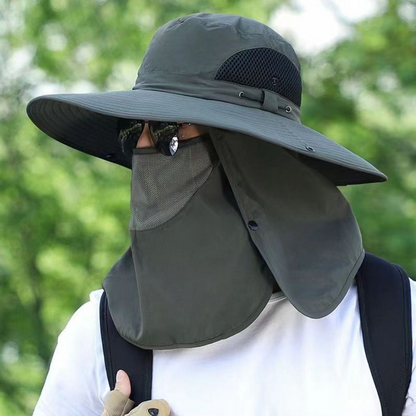 Belro breathable wide brim outdoor sun protection fishing hat with adjustable strap and wide brim for sun shielding.